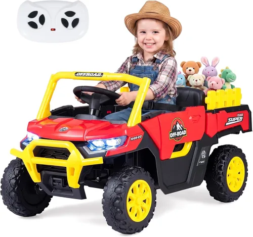 Vista 10 de Costzon Camión UTV de 24 V para niños con maletero y 2 motores de 100 W Camuflaje