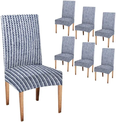 Vista 166 de TOMWISH Juego de 2 fundas para sillas de comedor, color turquesa y gris, fundas elásticas para sillas Parsons, de elastano, lavables, protectores