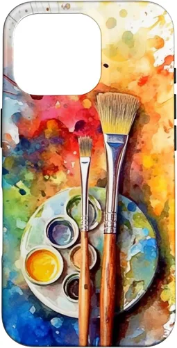Vista 20 de Watercolor Paints Paleta y pincel pintor artista caso para iPhone 17