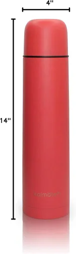 Vista 10 de Kalmateh Botella termo de acero inoxidable con aislamiento al vacío de doble pared moderna y elegante 1000ml, vertido preciso y retención de calor