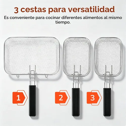 Vista 5 de Pukomc Freidora profunda con cesta 4.5L Temperatura ajustable, contenedor