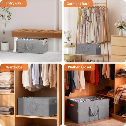 Vista 7 de Aokeyee Paquete de 2 organizadores de zapatos para armario, caja grande de almacenamiento de zapatos con capacidad para hasta 48 pares, organizador