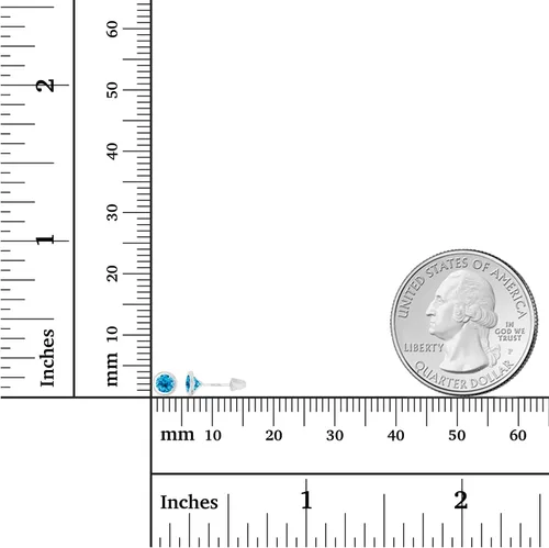 Vista 4 de Aretes de tuerca de oro macizo de 14 quilates, hipoalergénicos, de 0.157 in, con bisel de piedra natal auténtica, con cierre de tornillo