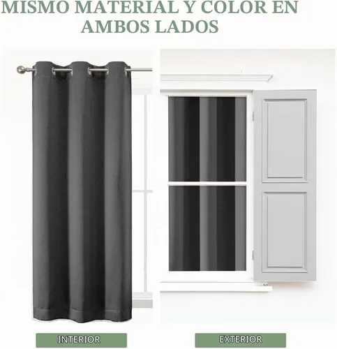 Vista 7 de OWENIE Cortinas opacas de 63 pulgadas de largo, 2 paneles para dormitorio o sala de estar, cortinas superiores con ojales con aislamiento térmico