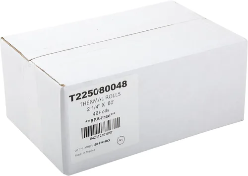 Vista 4 de AmerCare Rollos de registro térmico blanco de 2.25 pulgadas x 80 pies con núcleo de identificación de 7/16 pulgadas, caja de 48