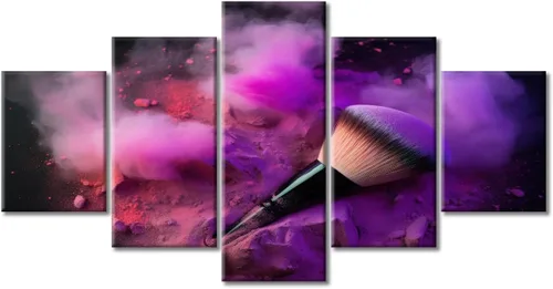 Vista 19 de Póster abstracto de labios de niña, cuadros dorados sobre lienzo, arte de pared, hermosos pósteres e impresiones en lienzo de 5 piezas, arte