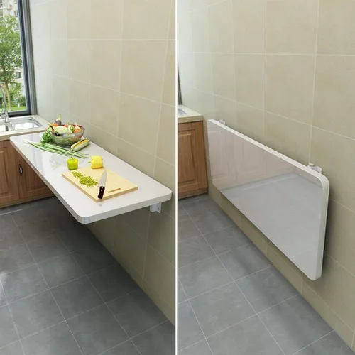 Vista 8 de Mesa de pared plegable consola de cocina mesa de comedor, mesas de barra multifunción, escritorio de computadora flotante, mesa de aprendizaje