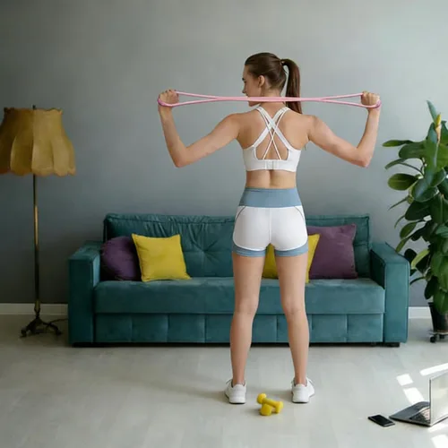 Vista 6 de Figura 8 banda de resistencia, figura 8 bandas de resistencia para mujeres y hombres, figura de banda de resistencia para entrenamiento, asas
