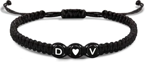 Vista 98 de Pulseras con iniciales para mujeres y hombres, regalos para novia, novio, pulseras de letras "I Love You", regalos para ella, él, mejor amigo
