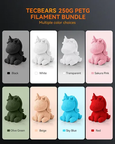 Vista 3 de TECBEARS Filamento PETG 1.75, paquete de 4.4 lbs, Multi T2506