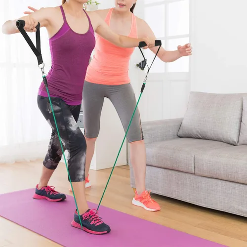 Vista 4 de Sumind 1 Pcs Gym Exercise Handles Replacement Cable Machine Attachments for Home Gym Equipment Pulley System Resistance Bands, Strength Trainer