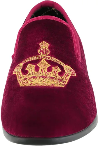 Vista 3 de Amali Crown Zapatos de terciopelo para hombre con pieza de corona de joyería Zapatos de vestir para hombre Mocasines formales de terciopelo