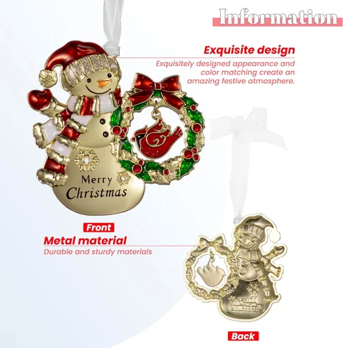 Vista 3 de LIFE&FOOT Adornos para Árbol de Navidad 2025 Colgante Encantador Decorativo Colgante de Encanto para Automóvil Regalo de Recuerdo de Vacaciones