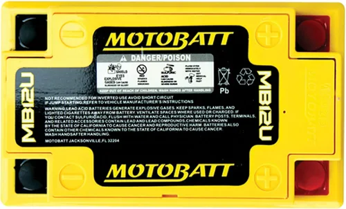 Vista 3 de MotoBatt MB12U, batería AGM QuadFlex activada de fábrica (12 voltios 15 Amperios) 160CCA
