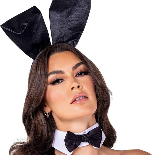 Vista 4 de Playboy - Disfraz de conejito rojo para mujer de talla grande Negro
