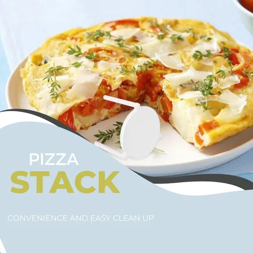 Vista 7 de Angel's Peel Lounge Caja de pizza/soporte para guardar pizza (paquete de 50) - Trípode de plástico blanco para contenedor de restaurante, cajas