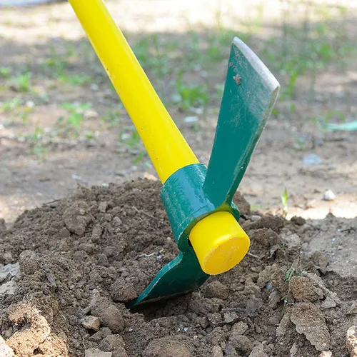 Vista 6 de ZOENHOU 2 piezas de 15 pulgadas sólido Pick Mattock, hacha forjada de jardín forjada, azada de mattock Adze con mango de goma resistente