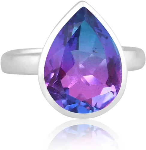 Vista 60 de PANOPLY Bio Pink Doublet Quartz Solid 925 Sterling Silver Ring for Women