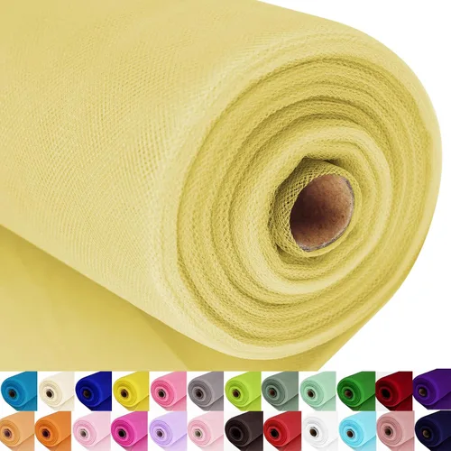 Vista 30 de Rollos de tela de tul, 54 pulgadas por 10 yardas (30 pies), cinta de tul para decoración de fiestas de boda, rollo de tela transparente en bobina