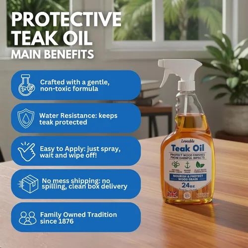 Vista 3 de EcoDecors Loveable - Botella de spray de aceite de teca de 24 onzas, paquete de 2 Perfect for teak patio furniture, shower benches, garden