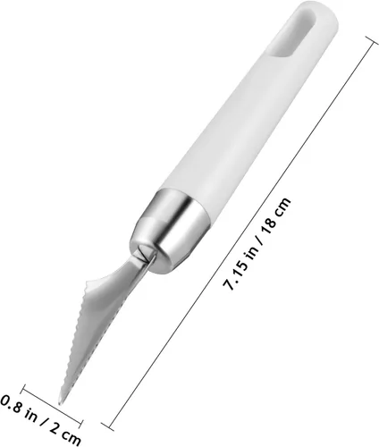Vista 3 de VILLCASE 2 cuchillos de acero inoxidable para tallar frutas, en forma de V, grabado de alimentos, herramienta de corte para el hogar, cocina, mesa