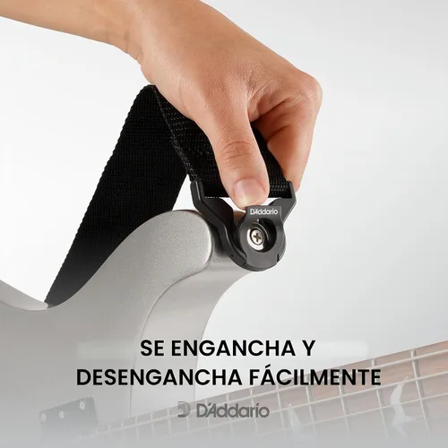 Vista 4 de Planet Waves D'Addario - Correa de guitarra con bloqueo automático, accesorios acústicos y eléctricos, correas de bloqueo fáciles de usar, utiliza