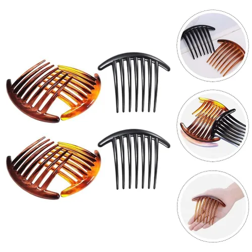 Vista 2 de 3 peines de 7 dientes, pinza de plástico para el cabello, peines laterales para el cabello, accesorio para el cabello para mujeres y niñas