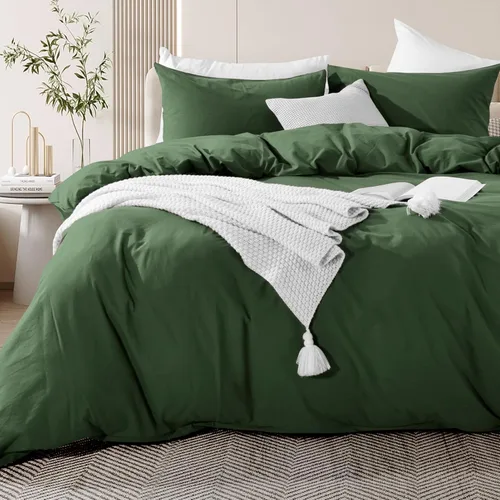 Vista 447 de NEXHOME PRO Funda de edredón Twin XL 100% algodón lavado, transpirable, duradera, texturizada, similar al lino, juego de ropa de cama para el hogar