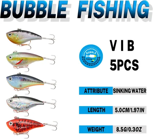 Vista 5 de Juego de señuelos de pesca Minnow Crankbaits Cebo de saltamontes Cebo de varias etapas cebos duros de varios tamaños