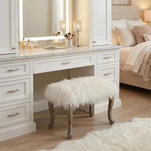 Vista 5 de Cortesi Home Harlow Bench Ottoman, 26 pulgadas, color blanco