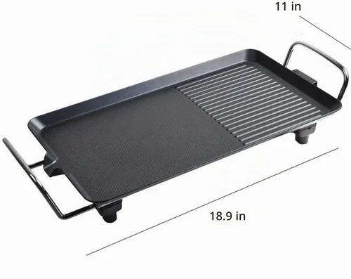 Vista 2 de Parrilla eléctrica, barbacoa familiar para interiores, sartén antiadherente con revestimiento sin humo, control de 5 niveles con ajuste