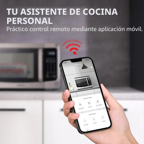 Vista 3 de TOSHIBA ML-EM34P(SS) - Microondas inteligente de sobremesa, recalentamiento con sensor, funciona con Alexa y control remoto, elementos esenciales
