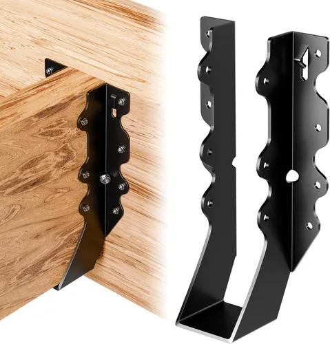 Vista 16 de 10 piezas de bridas para huracanes negras resistentes para vigas, correas para techos de huracanes de calibre 13, espesor de 2.2mm, ajustables
