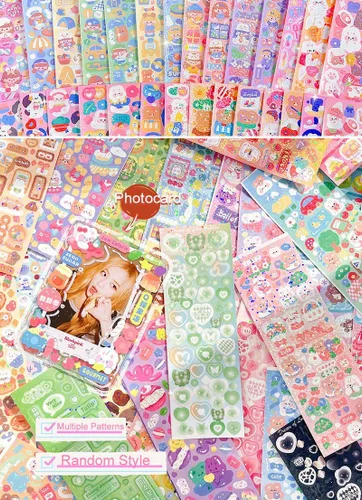 Vista 2 de 100 hojas de calcomanías decorativas, tarjetas de fotos, diario, aniversario, álbum de fotos familiar, artes, manualidades, álbumes de recortes