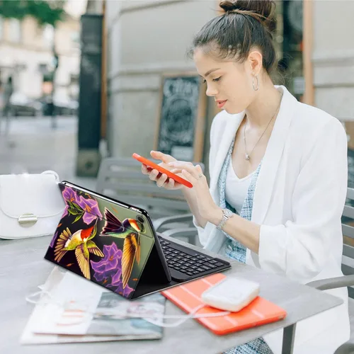 Vista 7 de DEGDFSGR Funda para Samsung Galaxy Tab A8 10.5 con teclado, teclado inalámbrico desmontable cierre magnético, funda protectora para Samsung Tab A8