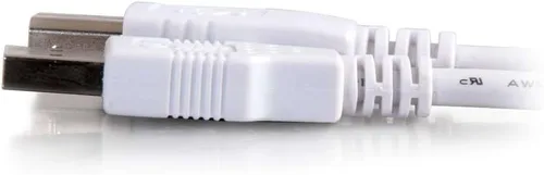 Vista 3 de C2G 13400 Cable USB 2.0 A a B, 9.84 pies (9.8 ft), color blanco