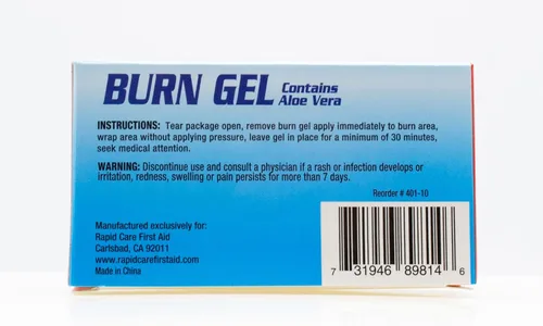 Vista 3 de Rapid Care First Aid 401-25-4 bolsas de gel para quemaduras de emergencia, alivia el dolor, enfría y alivia quemaduras y quemaduras, contiene aloe
