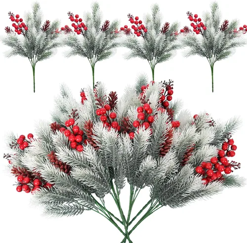 Vista 81 de RECUTMS Guirnalda artificial de otoño, plantas de vegetación sintética 1 pieza seda marrón