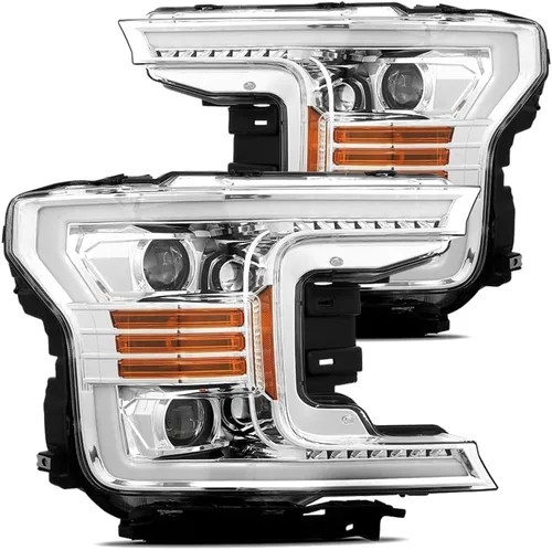 Vista 2 de AlphaRex USA 880186 - Faros delanteros de proyector para Ford F-150, color negro (AXHL-FF18-PPTS-B-A)