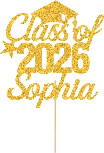 Vista 12 de Decoración personalizada para tartas de graduación de clase de 2026, regalos de graduación, felicitaciones, decoración para tartas, decoración