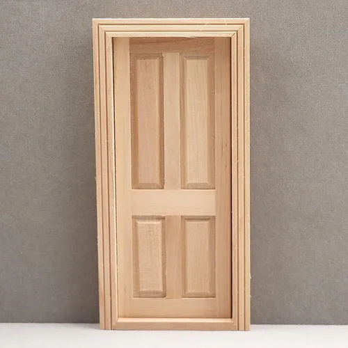 Vista 3 de Casa de muñecas AirAds 1:12 Miniatures 4 paneles puerta madera sin terminar