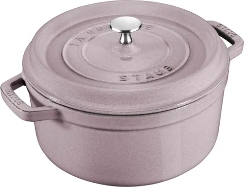 Vista 16 de Staub - Olla redonda de hierro fundido de 2.75 cuartos, color trufa blanca, fabricada en Francia