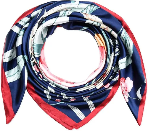 Vista 12 de corciova - Bufanda cuadrada grande para mujer, diadema sedosa para cabello rizado, lazo para dormir por la noche, bandana a la moda, 35 x 35