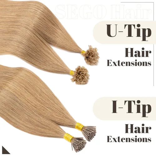 Vista 176 de SEGO Extensiones de cabello humano con micro cuentas, extensiones de cabello humano con micro bucle, lacio, natural, fusión fría, 1.76 oz/paquete