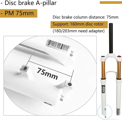 Vista 7 de 26/27.5/29 Inch MTB Air Suspension Forks Travel 140mm, Rebound Adjust 1-1/8" Straight/Tapered Tube QR 9mm Magnesium Alloy Manual/Remote Lockout