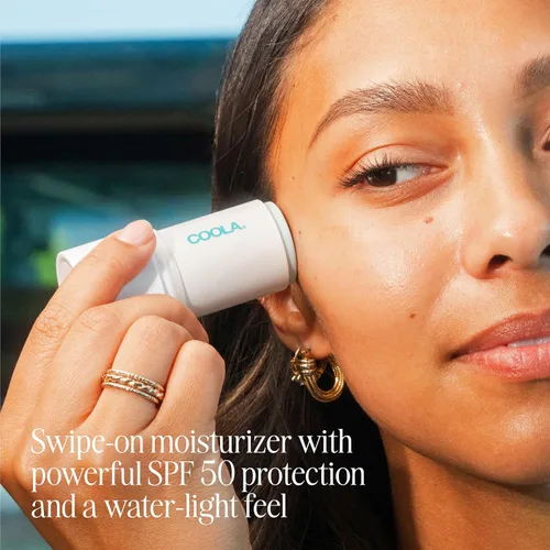 Vista 2 de COOLA Hidratante facial orgánico refrescante con SPF 50, protector solar facial probado por dermatólogos con tecnología digital BlueScreen Derivada