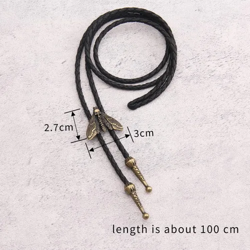 Vista 308 de Jeilwiy Corbata de bolo para hombre, corbata de vaquero occidental, collar de corbata de bolo dorado, corbata de cuero, corbata de Halloween