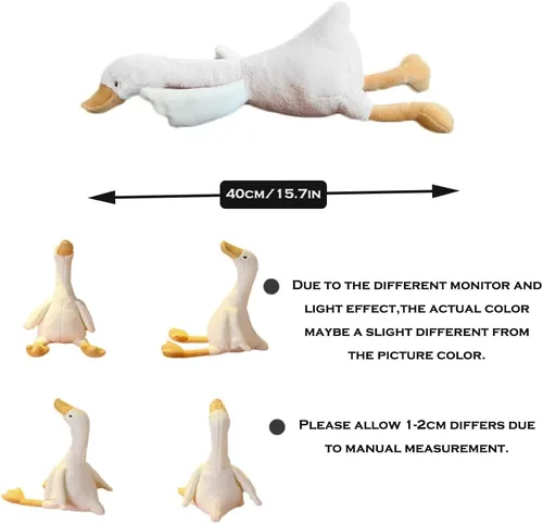 Vista 6 de 3 piezas de 15.7 pulgadas de cisne, peluche blanco de ganso, regalo para niños