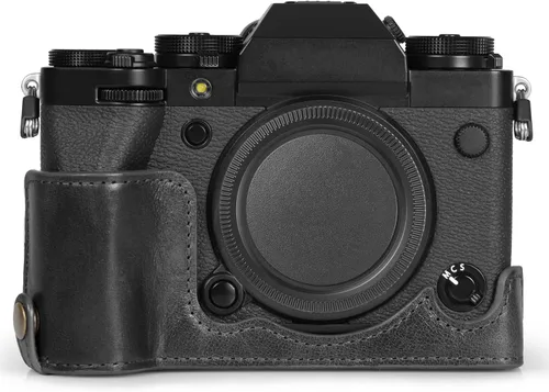 Vista 7 de MegaGear Ever Ready - Funda de piel auténtica compatible con Fujifilm X-T5, color negro