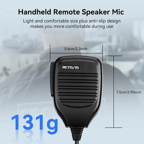 Vista 7 de Retevis Altavoz de micrófono de hombro de 2 pines, Walkie Talkie, compatible con Retevis H-777 RT22 RT68 RT21 H777S RT85 RT17 RT19 RT15 BAOFENG